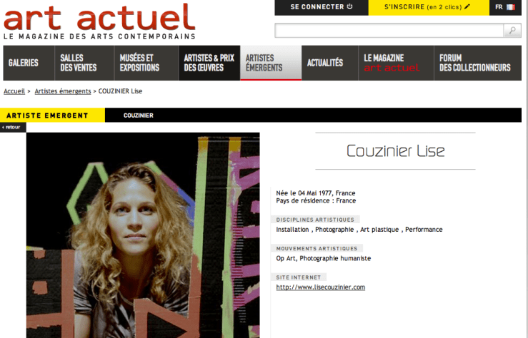 Art actuel Lise Couzinier